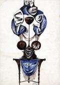 "Maska", 1965<br>tusze barwne, karton<br>42 x 29,5 cm<br>(Wł. prywatna)