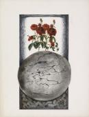 "Postacie pod kwitnącą kulą", 1969<br>technika mieszana, kolaż, karton<br>65 x 50 cm<br>(Wł. prywatna)
