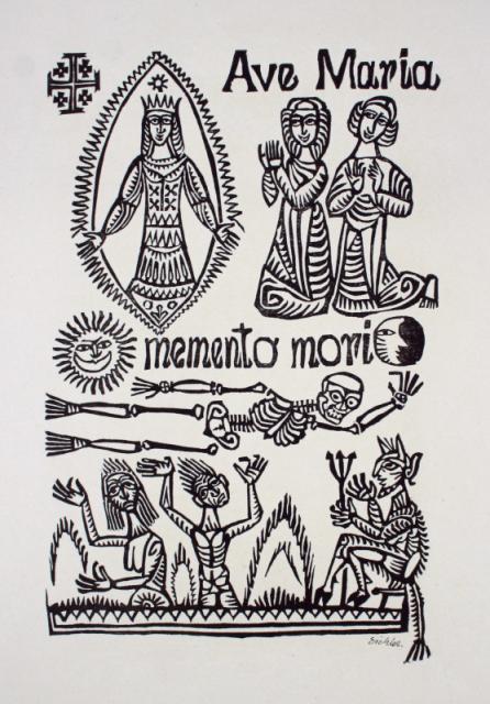 "Ave Maria - Memento Mori"<br>drzeworyt