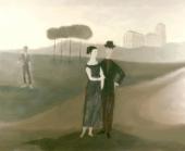 "The betrothed", 1955<br>olej na płótnie<br>45 x 55 cm<br>(Wł. prywatna)