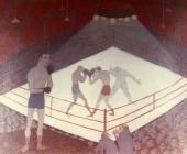 "The box ring", 1957<br>olej na płótnie<br>60 x 55 cm<br>(Wł. prywatna)