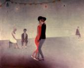 "Tango", 1963<br>olej na płótnie<br>62 x 52 cm<br>(Wł. prywatna)