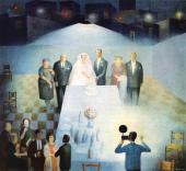 "The wedding", 1968<br>olej na płótnie<br>60 x 45 cm<br>(Wł. prywatna)