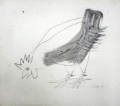 „Kura”, Włochy, 1948<br>papier, tusz, tusz lawowany<br>35,3 x 39,2 cm<br>(Wł. MUT)