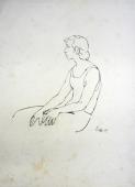 „Chłopiec w podkoszulku”, Argentyna, 1971<br>papier, tusz<br>37,1 x 27,5 cm<br>(Wł. MUT)
