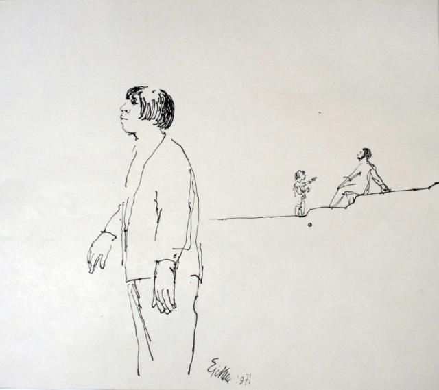 „El Morocho”, Argentyna, 1971<br>papier, tusz<br>25,7 x 32,3 cm<br>(Wł. MUT)