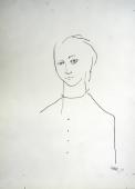 „Portret mężczyzny VII”, Argentyna, 1979<br>papier, tusz<br>34,9 x 24,9 cm<br>(Wł. MUT)