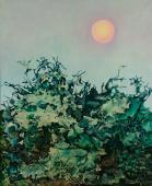 "Pejzaż z żukiem", 1975<br>olej, płótno<br>110 x 90 cm<br>(Wł. prywatna)