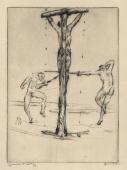 „Sous la croix” (Pod krzyżem), 1906<br>sucha igła<br>17,8 x 12,8 cm<br>(Wł. MUT)