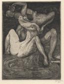 „Le baiser monstre” (Pocałunek straszliwy), ok. 1911<br>akwaforta, sucha igła, rylec<br>17,6 x 13,2 cm<br>(Wł. MUT)