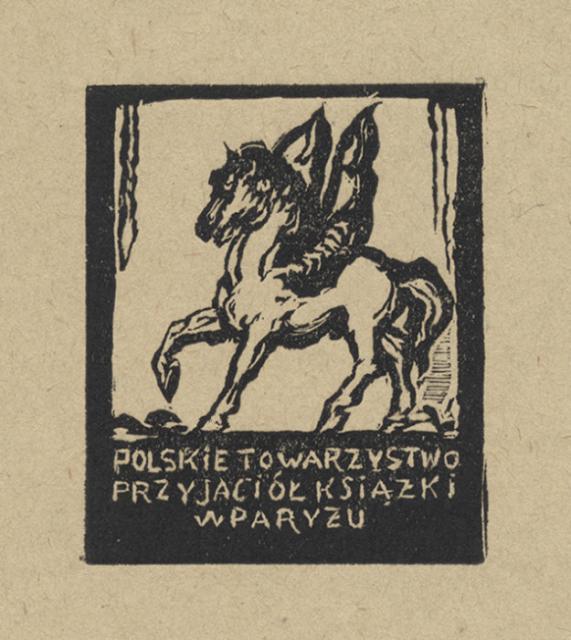 „Cachet B.P.P.” (Znak PTPK w Paryżu), ok. 1924<br>drzeworyt 4,3 x 3,6 cm<br>(Wł. MUT)