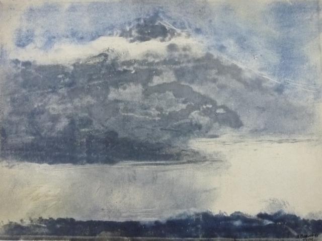 „Lago di Garda I”, ok. 1926<br>olej, papier<br>22,3 x 30 cm<br>(Wł. MUT)