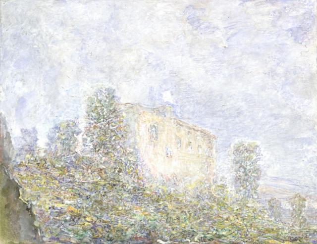 „Château de Crampagna”, 1946<br>akwarela, gwasz<br>24 x 31 cm<br>(Wł. MUT)