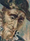 „Don Kichot”, ca 1955-1967<br>olej na sklejce<br>23 x 17,5 cm<br>(Wł. MUT)