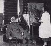 Przy pracy nad portretem Auguste’a Perreta, ok.1930