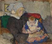 „Stara Bretonka z dzieckiem”, 1911<br>olej na płótnie<br>85,5 x 100 cm