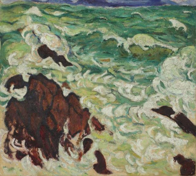 „Pejzaż morski”, ok. 1913/1914<br>olej na płótnie<br>61 x 68,5 cm