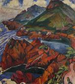 „Pejzaż z Trayas – Czerwone skały”, ok. 1921<br>olej na płótnie<br>89 x 80 cm