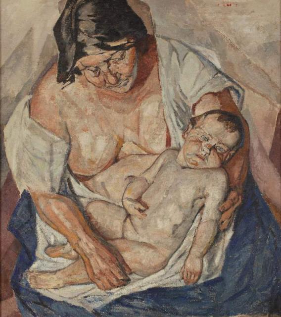 „Macierzyństwo”, 1924<br>olej na płótnie<br>100 x 86,5 cm