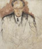 „Portret Stefana Żeromskiego pisarza polskiego – niedokończony”, 1924/1925<br>olej na płótnie<br>100 x 86,5 cm