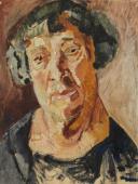 „Portret rzeźbiarki Chany Orloff”, ok. 1926<br>olej na kartonie<br>46,3 x 35,5 cm