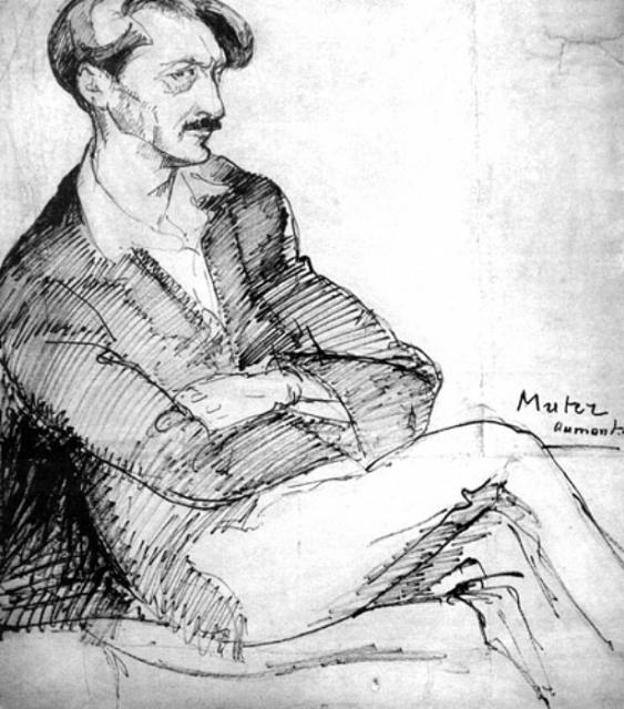 „Portret Henri Barbusse’a”, 1923<br>tusz na papierze<br>40 x 35 cm