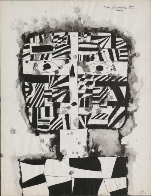 Bez tytułu, Paryż 1964<br>tusz<br>64,5 x 50 cm