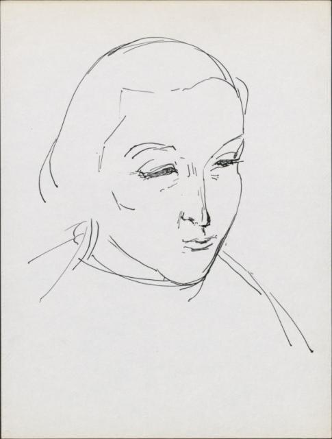 "Portret Klary Thalmann", Nicea 1973<br>tusz<br>26,9 x 20,6 cm