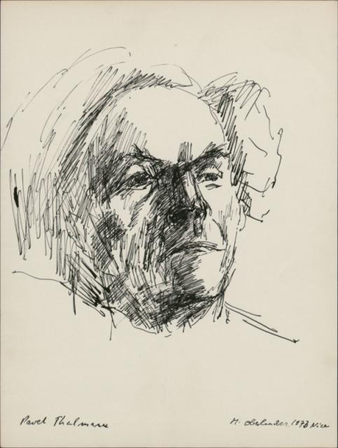 "Portret Pawła Thamlanna", Nicea 1973<br>tusz<br>26,9 x 20,6 cm