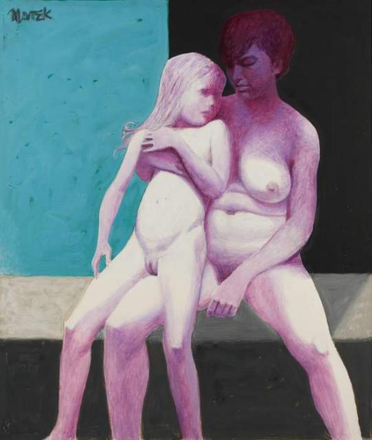 „Matka i dziecko II” / „Mother and Child II”, 1976 i 1984<br>akryl na desce<br>142 × 122 cm