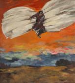 „Skrzydlak - Flying beast”, 1978<br>olej na płótnie<br>116 x 106 cm<br>(Wł. MUT)