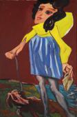 „Postmistress of Yalikavak”, 1989<br>olej na płótnie<br>91 x 60,5 cm<br>(Wł. MUT)
