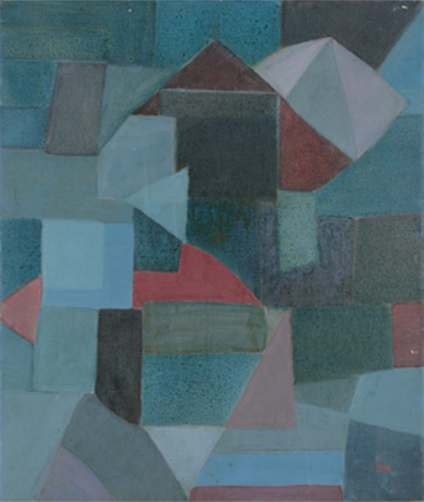 Abstract II, 1952 olej na płótnie 61 × 51 cm, sygn. p.d.: hn. 