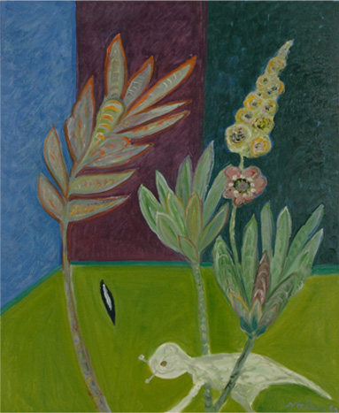 The crea[nieczytelne], 1990 olej na płótnie 76 × 63 cm sygn. p.d.: Nalecz 90