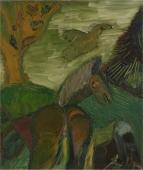 Poet and horse, 1952 olej na płótnie 61 × 50,5 cm, sygn. p.d.: hn.